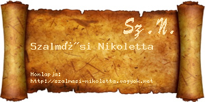 Szalmási Nikoletta névjegykártya