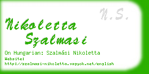 nikoletta szalmasi business card