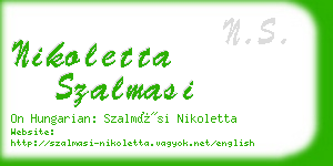 nikoletta szalmasi business card